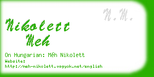 nikolett meh business card